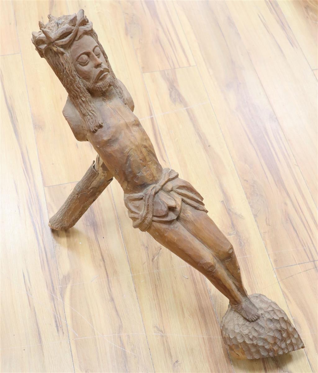 A Christ carving, 81cm